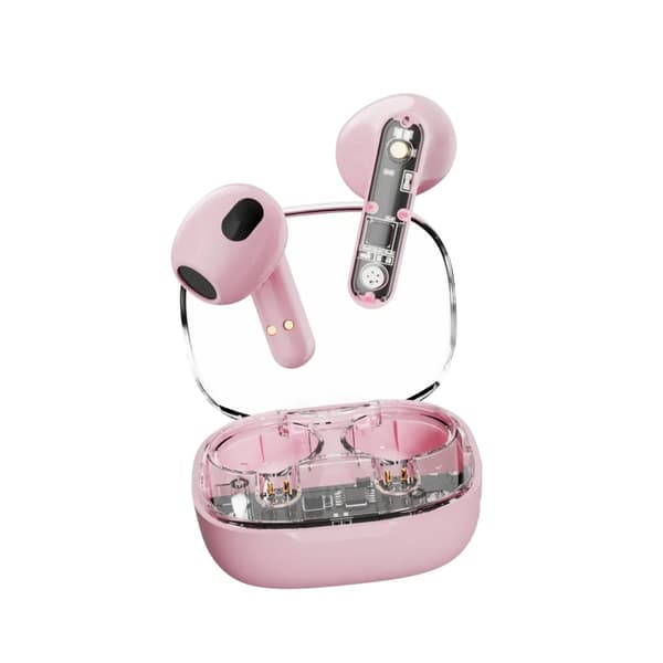 T150, Transparent TWS earbuds, Pink