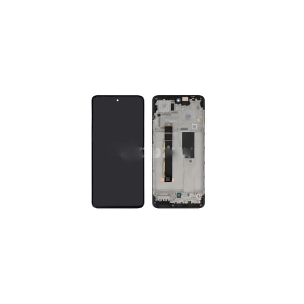 Original komplett svart skärm med ram för Motorola Moto G84 5G (ReLife)