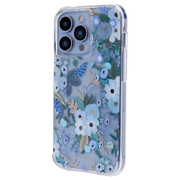 Rifle Paper - iPhone 13 Pro Max / iPhone 12 Pro Max w/ Antimicrobial - Garden Party Blue