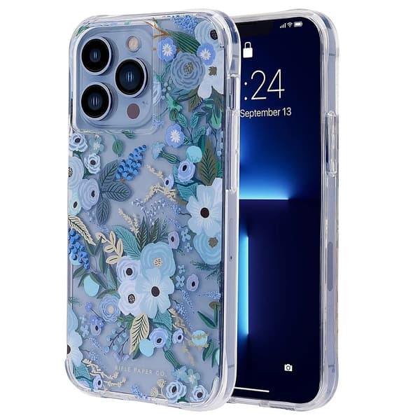 Rifle Paper - iPhone 13 Pro Max / iPhone 12 Pro Max w/ Antimicrobial - Garden Party Blue