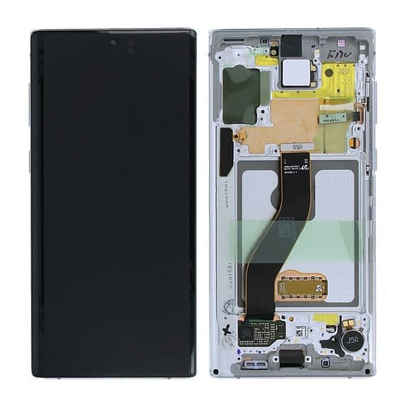 Samsung Galaxy Note 10 Skärm med LCD Display Glas Original – Vit