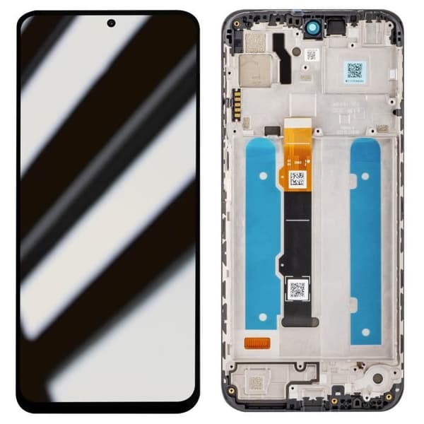Originalskärm Motorola G41 LCD + Touchglas (med chassi) - MOTOROLA - Moto G41 - Grå - 110 g