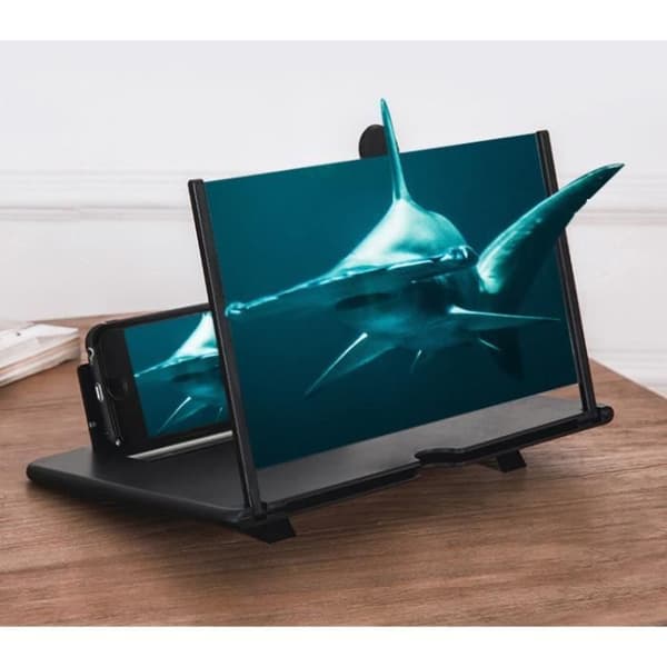 Smartphone-skärmförstorare, 3D-skärmförstorare, vikbart fäste Aocle, 12 tums HD stor skärm (svart)