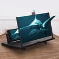 Miniatyrbild 2 av 4: 12 tums hopfällbar mobiltelefonförstoringsglas 3D-skärmförstoringsglas HD-videoförstärkarstativhållare - SVART