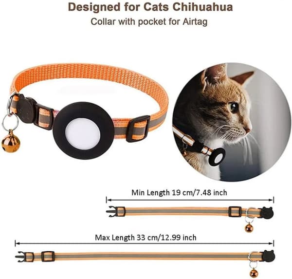 SiGN AirTag halsband för hund & katt - Orange
