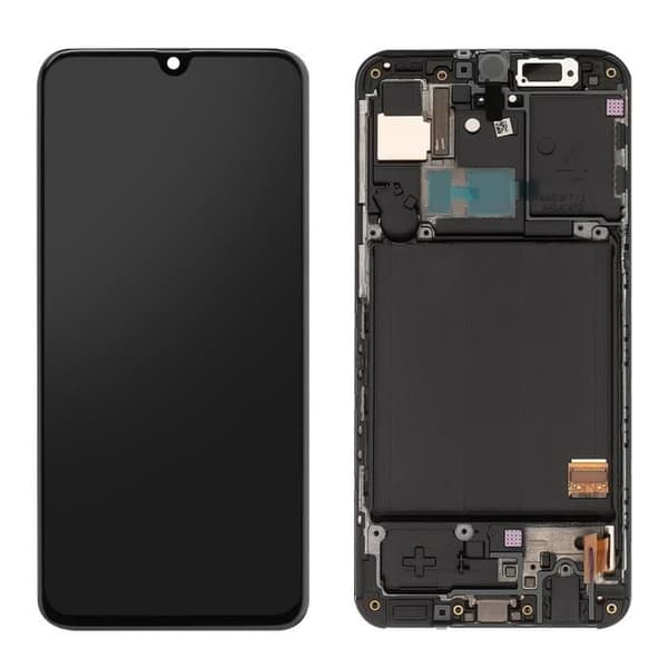 Helt block för Samsung Galaxy A40 LCD-skärm med pekskärm, svart kompatibel