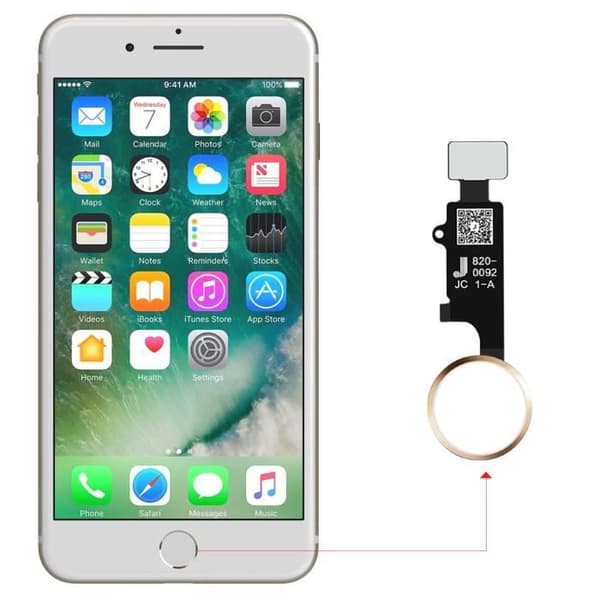 AVIZAR 3D hemknapp för iPhone SE 2020, 8 Plus, 8, 7 Plus och 7 - Gul - Integrerad anslutningskabel