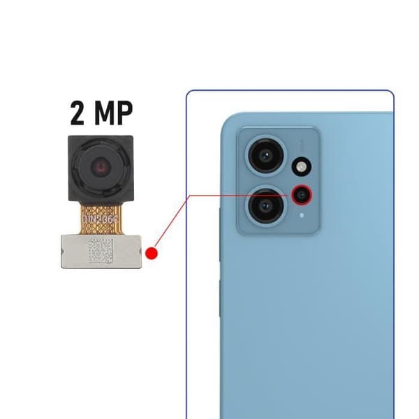 Bakre kamera 2MP makroobjektiv för Xiaomi Redmi Note 12 4G Svart