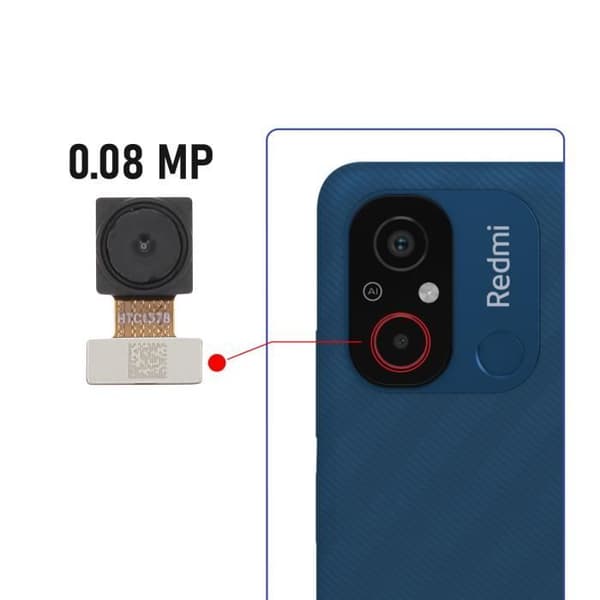 Bakre kamera för Xiaomi Redmi 12C Djupsensor 0,08MP Svart
