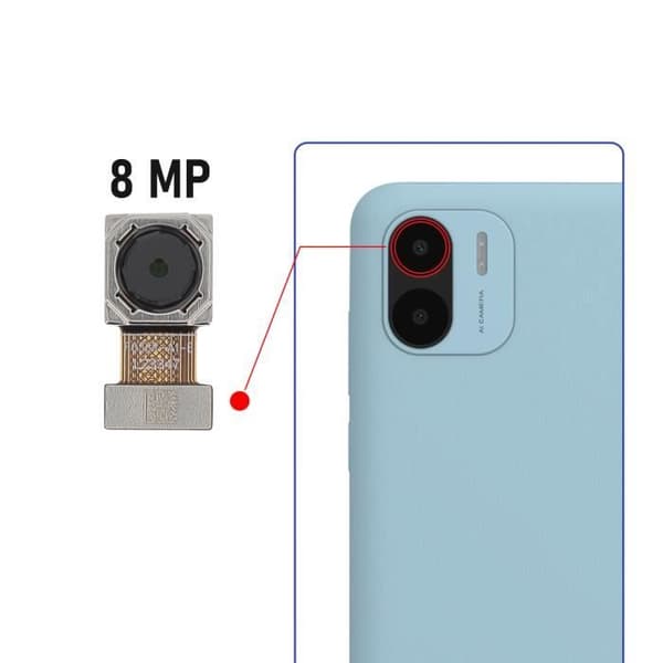 Bakre kamera - AVIZAR - Xiaomi Redmi A2 - 8MP huvudsensor - Svart