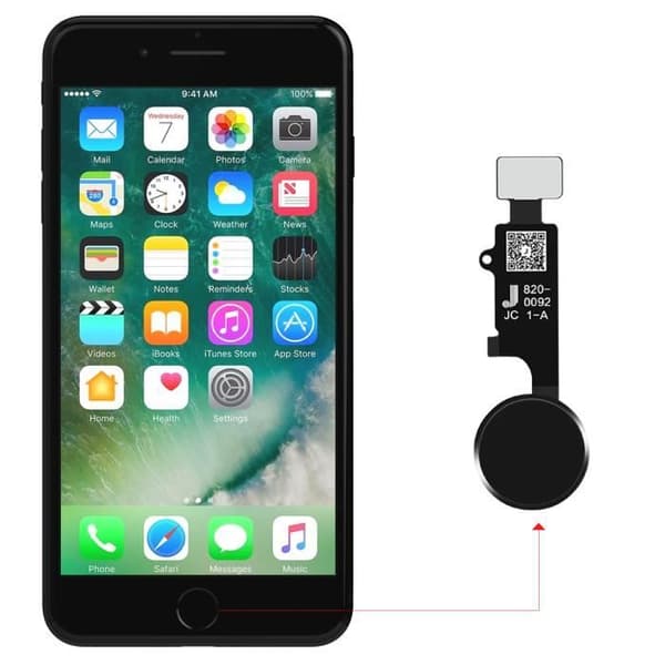 3D hemknapp för iPhone SE 2020, 8 Plus, 8, 7 Plus och 7 Black