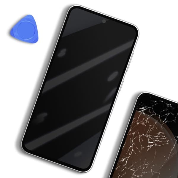 Komplett enhet för Galaxy S23 FE LCD + pekskärm + officiellt Samsung vitt chassi