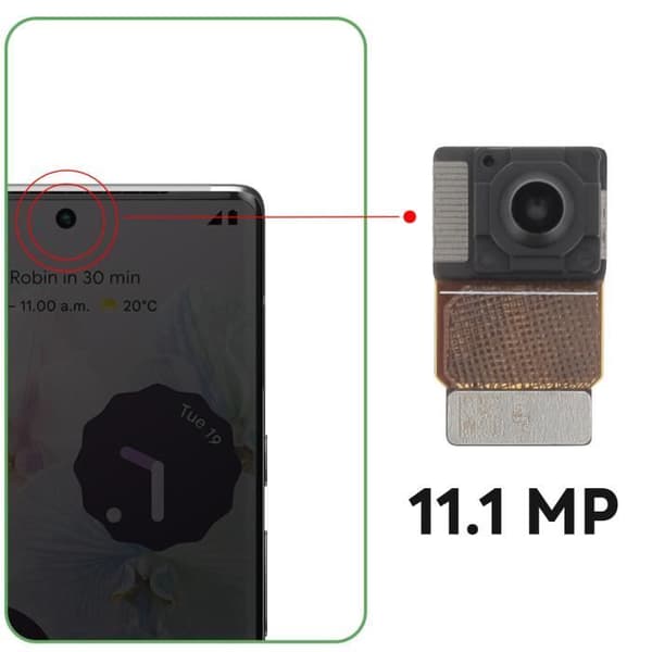 Främre kamera - AVIZAR - Google Pixel 6 Pro - 11,1 MP Selfie Sensor - Svart