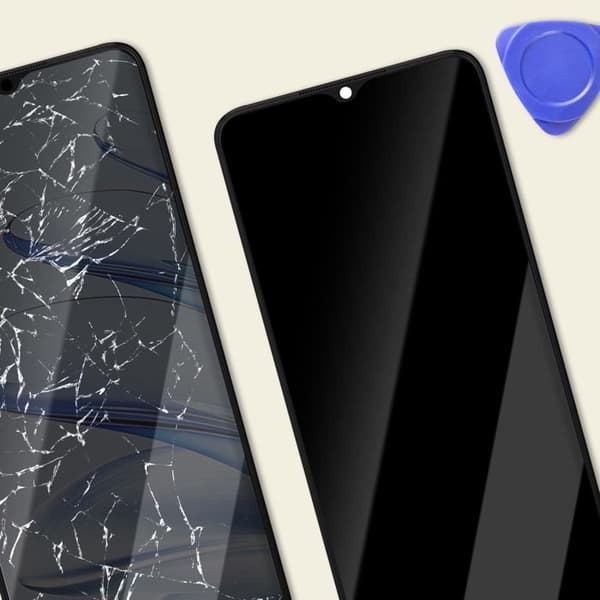 LCD-skärm + pekglas för Honor 70 Lite, X7 och X6 med svart ram