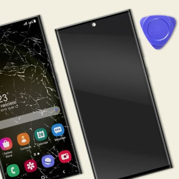 Soft OLED-skärm - AVIZAR - Samsung S23 Ultra - Pekskärm - Ljusgrön Ram