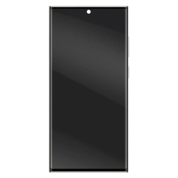 Display Soft OLED för Samsung S23 Ultra - AVIZAR - Fingerglas - Beige Chassi - Flexibelt Glas