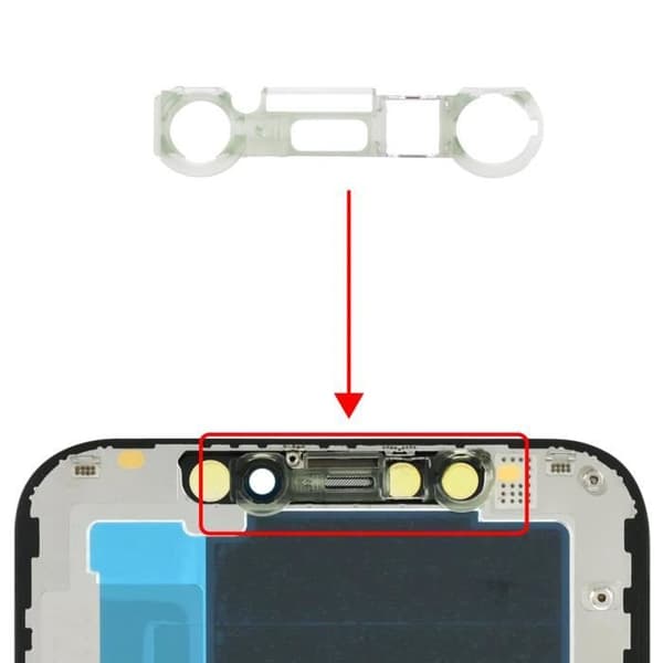 Stöd för främre kamera - AVIZAR - iPhone XS - Transparent - Intern högtalare - Sensorer