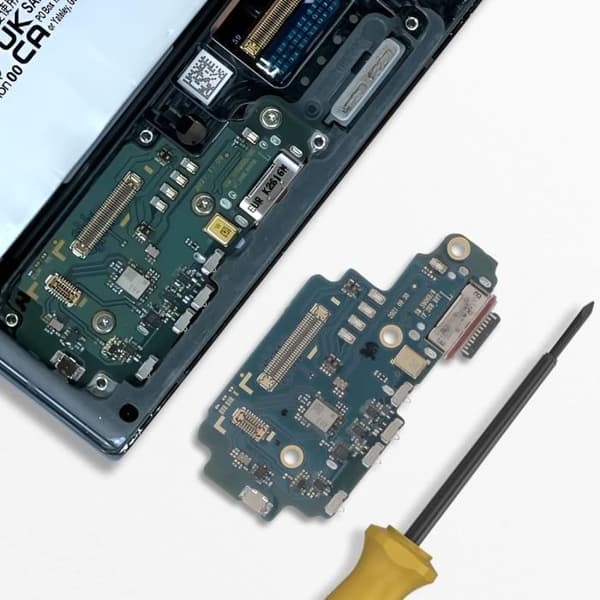 AVIZAR Laddningskontakt för Galaxy S22 Ultra Micro och SIM-kortläsare Svart