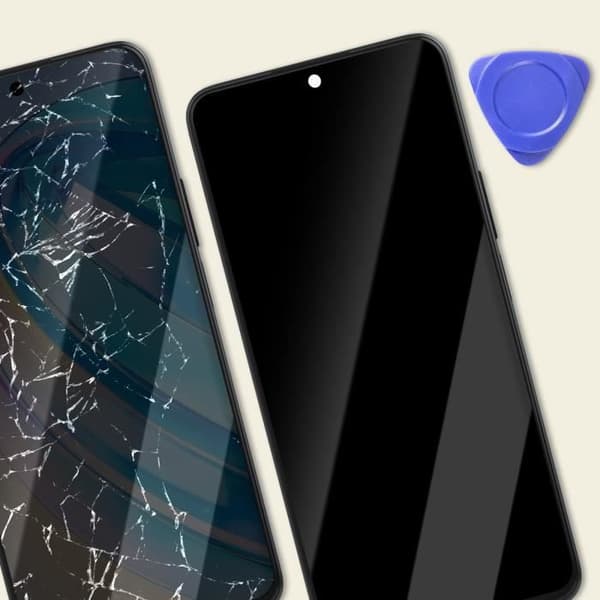 LCD-skärm + Touchglas för Honor X8a - AVIZAR - Svart - Härdat glas - Förmonterad på chassi - 5,5 tum