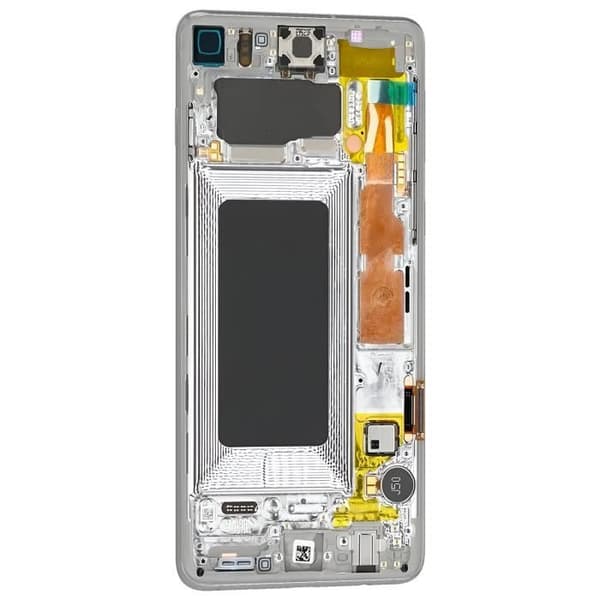 Komplett enhet för Samsung Galaxy S10 LCD + Touch Glass + Samsung Silver Chassi