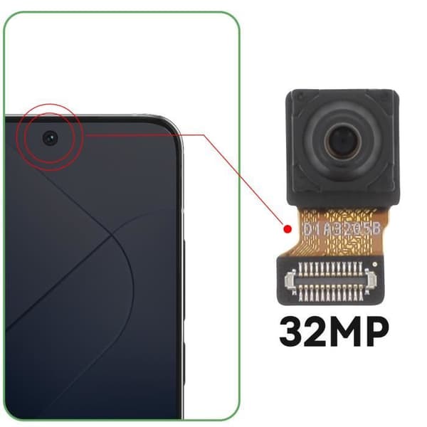 Frontkamera - RELIFE - Xiaomi 14 - 32MP Selfie Sensor - Svart
