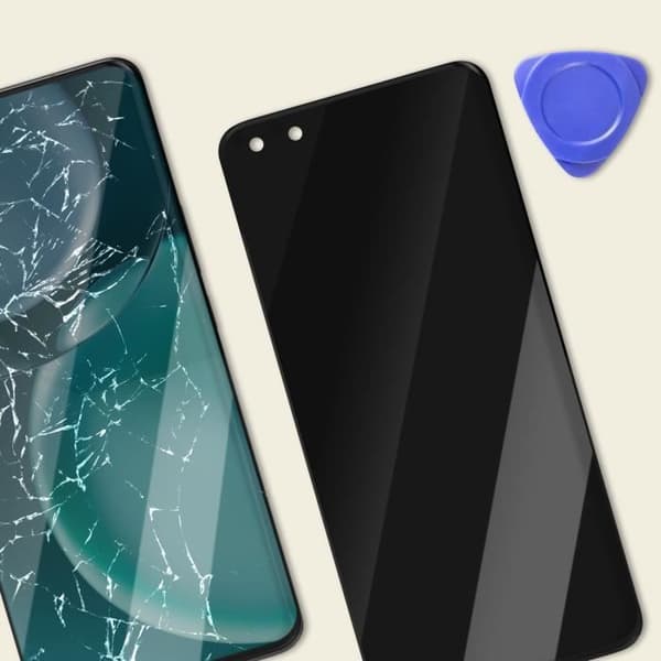 Komplett LCD-skärm för Honor Magic 4 Pro + Touch Glass och Black Relife-chassi