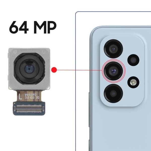 Huvudkamera bak för Samsung Galaxy A53 5G 64MP Relife Svart
