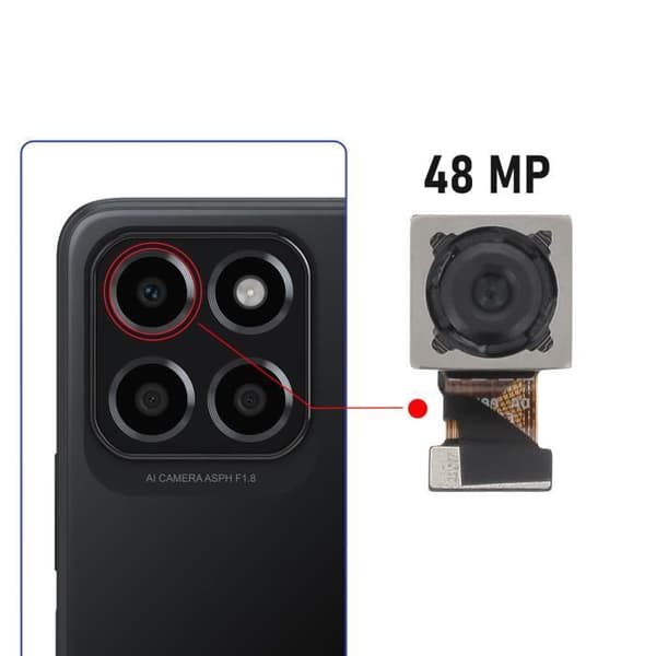 Vidvinkel bakre kamera för Honor X8 5G - RELIFE - 48MP - Svart