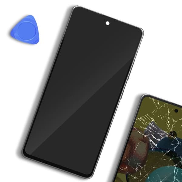 Komplett enhet för Samsung A51 5G LCD + pekskärm + Samsung vitt chassi