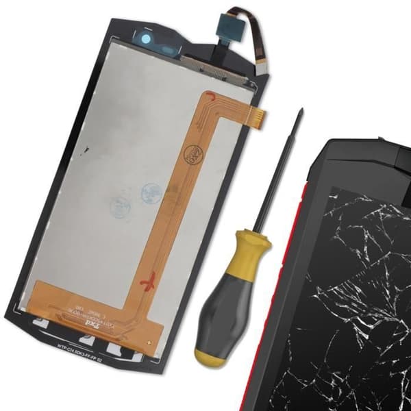LCD-skärm och pekglas för Crosscall Trekker M1 Core Relife Black