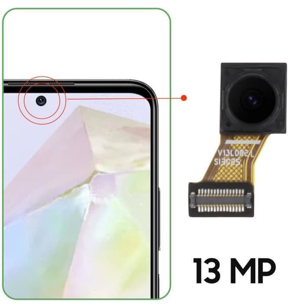 Original främre kamera för Samsung Galaxy A35 5G 13MP Selfie Sensor Samsung Svart