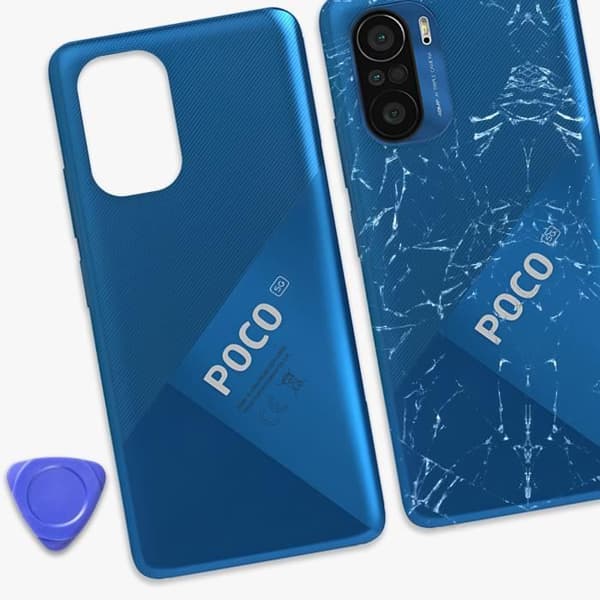 Bakruta till Xiaomi Poco F3 - XIAOMI - Blå - Original officiell del - Service Pack