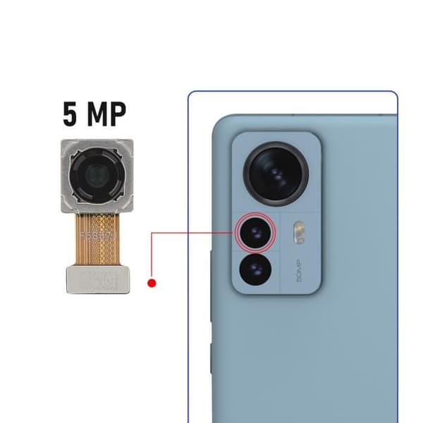 5 MP makroobjektiv för Xiaomi 12 och 12X svart - AVIZAR - bakre kamera