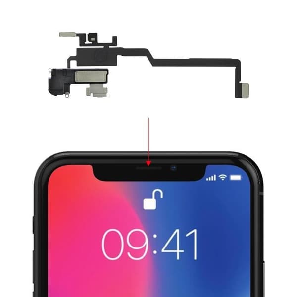 Intern högtalare för iPhone X - RELIFE - Svart - Närhetssensor