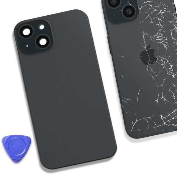 Komplett bakruta till iPhone 15 - AVIZAR - Svart - Kompatibel reservdel