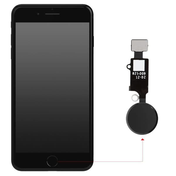 Hemknapp för iPhone SE 2020, 8 Plus, 8, 7 Plus och 7 Black