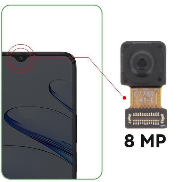 Frontkamera - AVIZAR - Honor 70 Lite och X6 - 8MP Selfie Sensor - Svart
