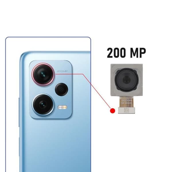 AVIZAR huvudkamera bak för Xiaomi Redmi Note 12 Pro Plus - 200MP - Svart