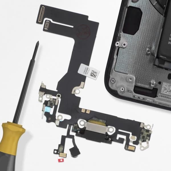Laddningskontakt - AVIZAR - iPhone 13 Mini - Lightning - Integrerad mikrofon - Svart