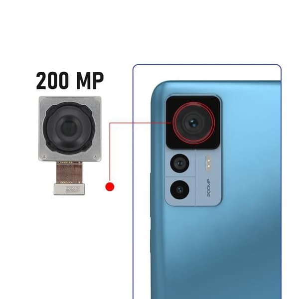 Bakre kamera för Xiaomi 12T Pro Huvudsensor 200MP Svart - AVIZAR - Felaktig sensorbyte