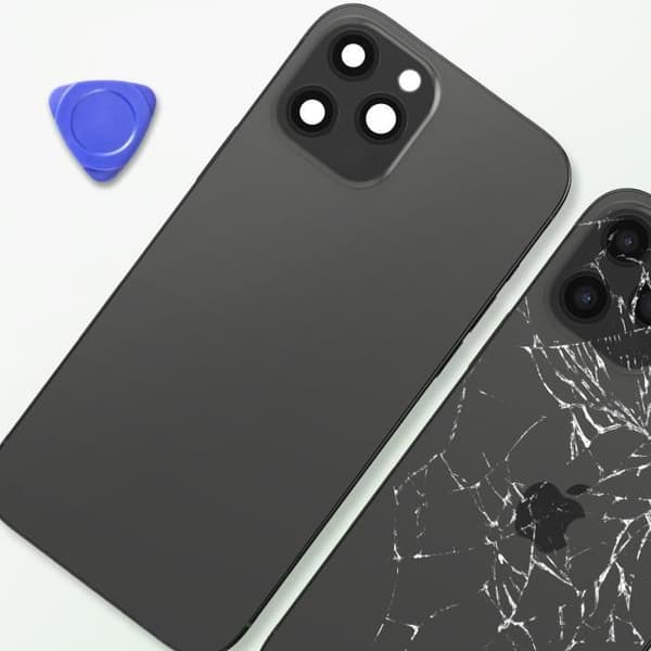 iPhone 12 Pro chassi - AVIZAR - Mörkgrå - Ersättningsbakruta