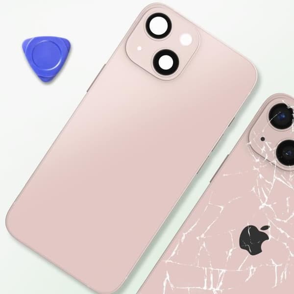 iPhone 13 Mini chassi - AVIZAR - Ersättning bakruta - Puderrosa
