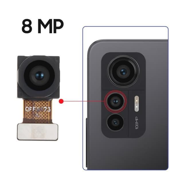 Ultravidvinkelkamera för Xiaomi 12 Lite och 13 Lite 8MP svart
