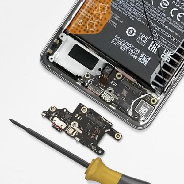 Laddkabel AVIZAR för Xiaomi Poco X6 Pro - USB-C-port och SIM-kortläsare Svart