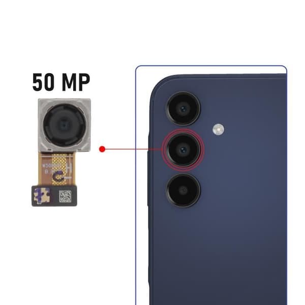 Huvudbakre kamera AVIZAR för Samsung Galaxy A15 - Svart - 50MP