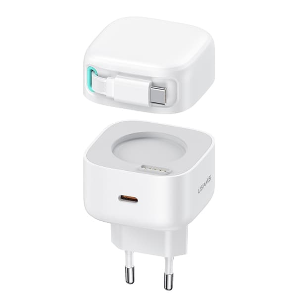 iPhone-pikalaturi yhteensopiva PD35W - Dual Port GaN, sisäänvedettävä kaapeli