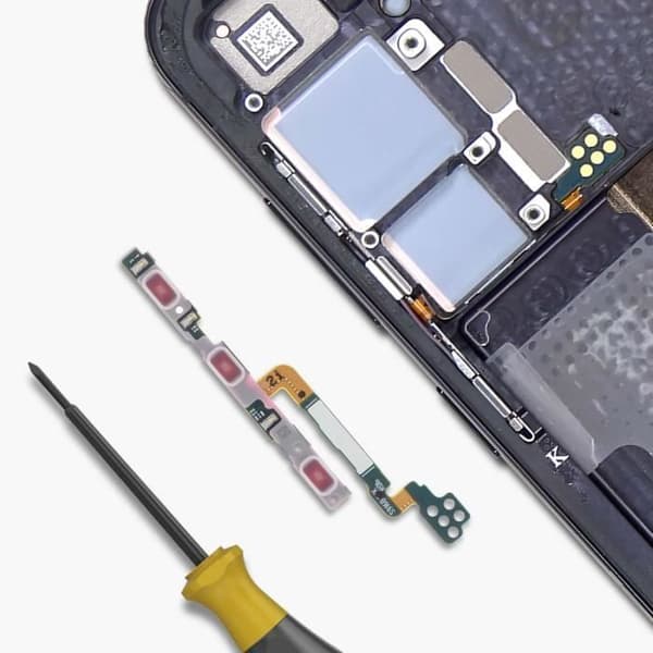 Ström- och volymknappskabel för Samsung Galaxy S23 och S23 Plus Svart