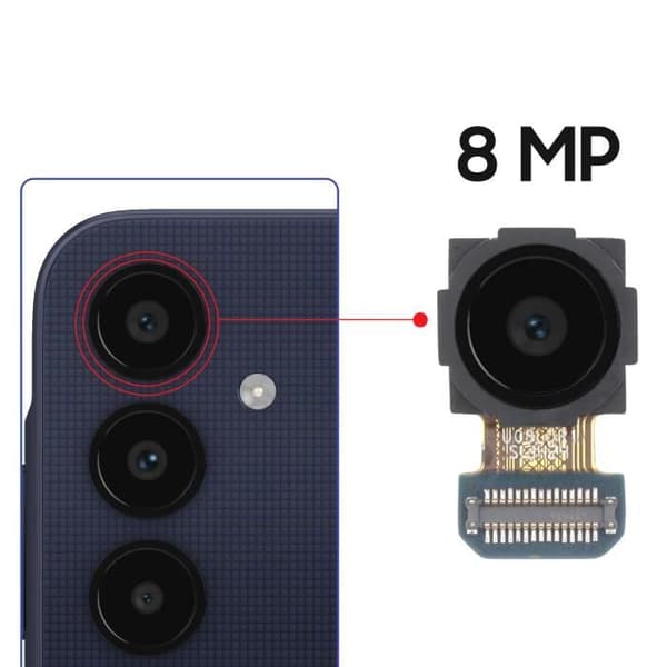 Ultravidvinkelkamera för Samsung Galaxy A25 5G 8MP Svart