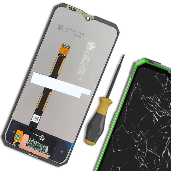LCD-skärm och pekglas för Blackview BV7100 Svart