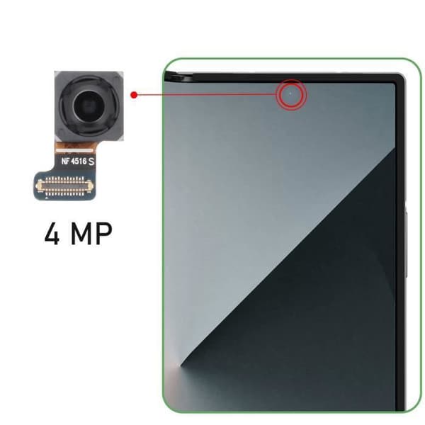 Reservdel Framkamera under skärmen till Samsung Galaxy Z Fold 6 4MP Original Samsung Svart
